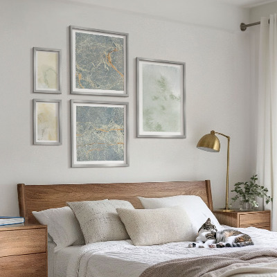 Ensemble de 5 tableaux Textures de peinture aquarelle pastel