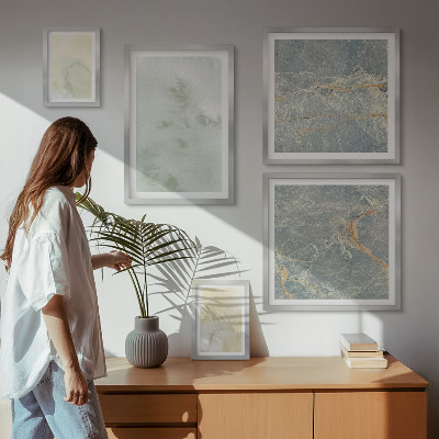 Ensemble de 5 tableaux Textures de peinture aquarelle pastel