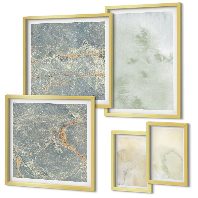 Ensemble de 5 tableaux Textures de peinture aquarelle pastel