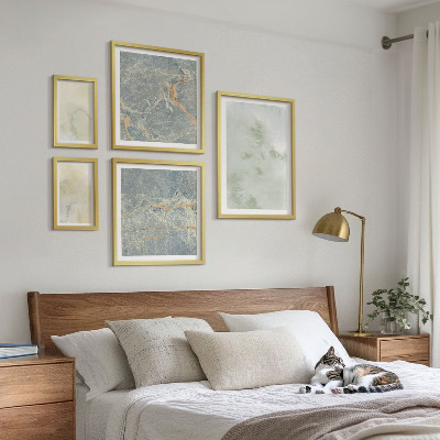 Ensemble de 5 tableaux Textures de peinture aquarelle pastel