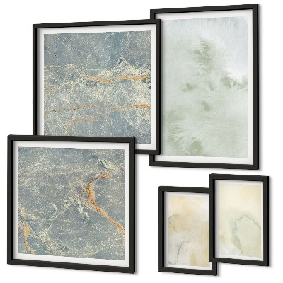 Ensemble de 5 tableaux Textures de peinture aquarelle pastel