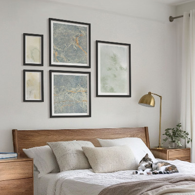 Ensemble de 5 tableaux Textures de peinture aquarelle pastel