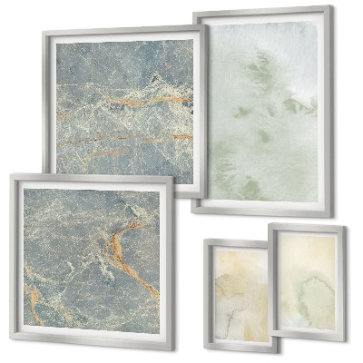 Ensemble de 5 tableaux Textures de peinture aquarelle pastel