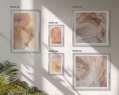 Lot de tableaux encadrés Textures colorées à l'aquarelle aux tons chauds