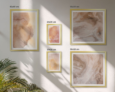 Lot de tableaux encadrés Textures colorées à l'aquarelle aux tons chauds