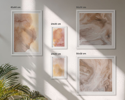 Lot de tableaux encadrés Textures colorées à l'aquarelle aux tons chauds