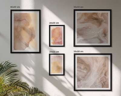 Lot de tableaux encadrés Textures colorées à l'aquarelle aux tons chauds