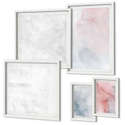 Ensemble de 5 tableaux Textures aquarelle pastel