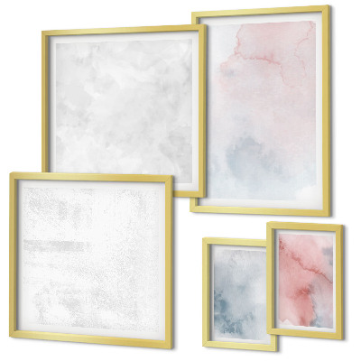 Ensemble de 5 tableaux Textures aquarelle pastel