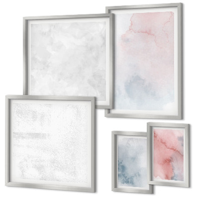 Ensemble de 5 tableaux Textures aquarelle pastel