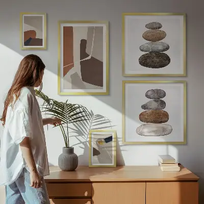Art abstrait bohème ensemble de 5 tableaux