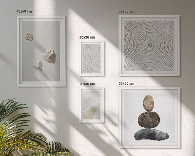 Lot de tableaux encadrés Peinture moderne sur grès