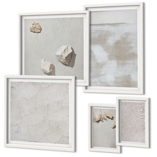 Ensemble de 5 tableaux Texture bohème de pierres de sable