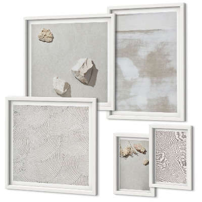 Ensemble de 5 tableaux Texture bohème de pierres de sable