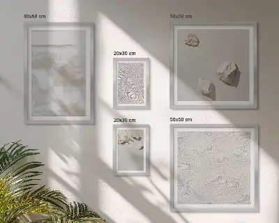 Ensemble de 5 tableaux motif texture bohème de pierres de sable