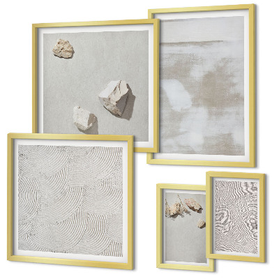 Ensemble de 5 tableaux Texture bohème de pierres de sable