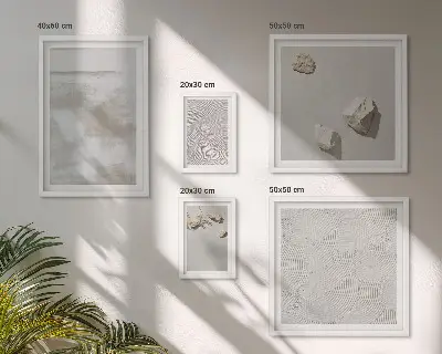 Ensemble de 5 tableaux motif texture bohème de pierres de sable