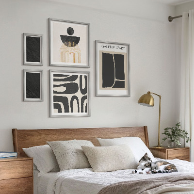 Ensemble de 5 tableaux Formes abstraites en marbre