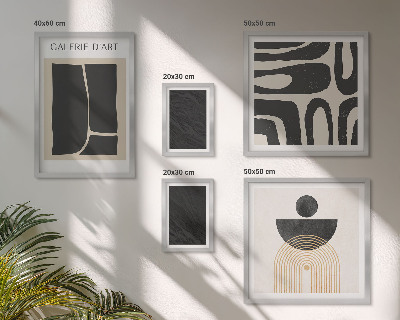 Ensemble de 5 tableaux Formes abstraites en marbre