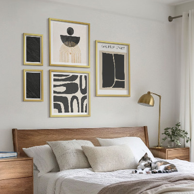 Ensemble de 5 tableaux Formes abstraites en marbre