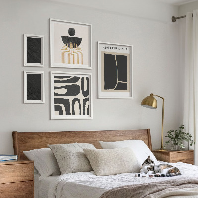 Ensemble de 5 tableaux Formes abstraites en marbre