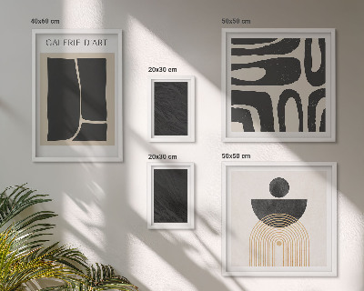 Ensemble de 5 tableaux Formes abstraites en marbre