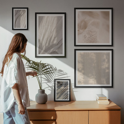 Tableau de décoration murale Gros plan sur des tissus bohèmes naturels