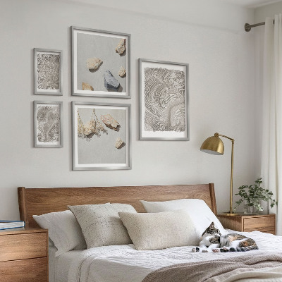 Ensemble de 5 tableaux Formes abstraites modernes