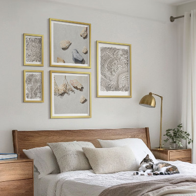 Ensemble de 5 tableaux Formes abstraites modernes