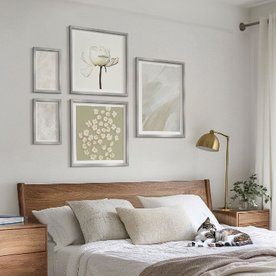 Lot de tableaux encadrés Fleurs, textures bohèmes tendance