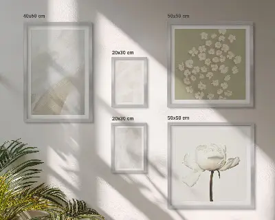 Lot de tableaux encadrés motifs fleurs et textures bohèmes tendance