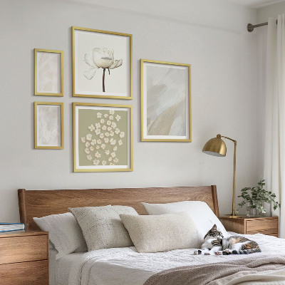 Lot de tableaux encadrés Fleurs, textures bohèmes tendance