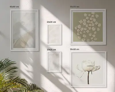 Lot de tableaux encadrés motifs fleurs et textures bohèmes tendance