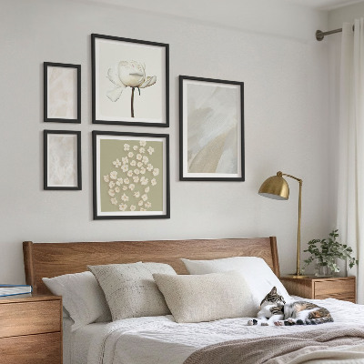 Lot de tableaux encadrés Fleurs, textures bohèmes tendance