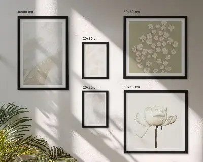 Lot de tableaux encadrés motifs fleurs et textures bohèmes tendance