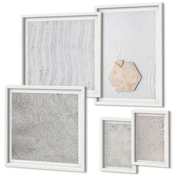 Lot de tableaux encadrés motifs de textures de sable style bohème clair