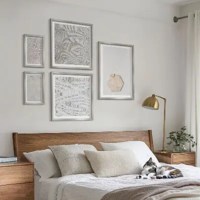 Lot de tableaux encadrés motifs de textures de sable style bohème clair