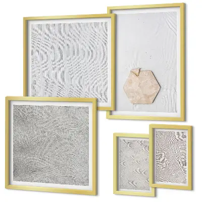 Lot de tableaux encadrés motifs de textures de sable style bohème clair