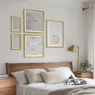Lot de tableaux encadrés motifs de textures de sable style bohème clair
