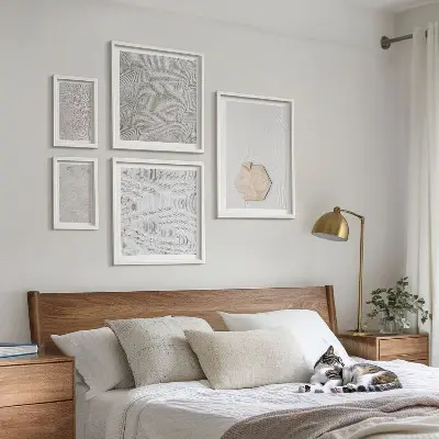Lot de tableaux encadrés motifs de textures de sable style bohème clair