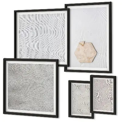 Lot de tableaux encadrés motifs de textures de sable style bohème clair