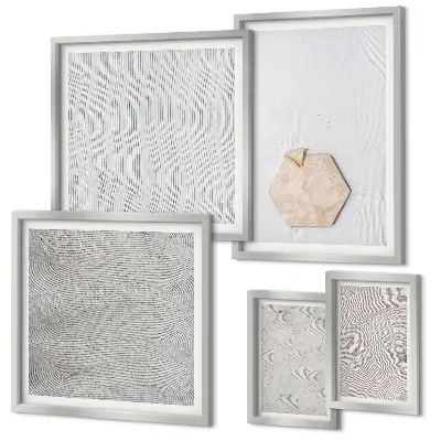 Lot de tableaux encadrés motifs de textures de sable style bohème clair
