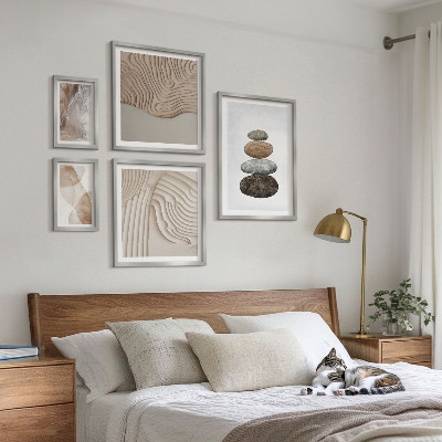 Ensemble de 5 tableaux Formes pastel abstraites