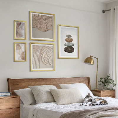 Ensemble de 5 tableaux Formes pastel abstraites