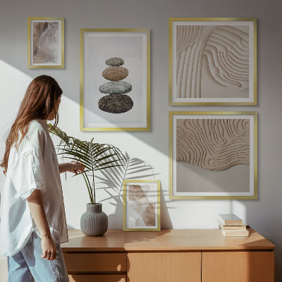 Ensemble de 5 tableaux Formes pastel abstraites