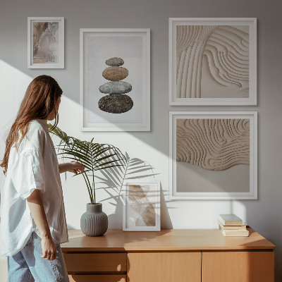 Ensemble de 5 tableaux Formes pastel abstraites