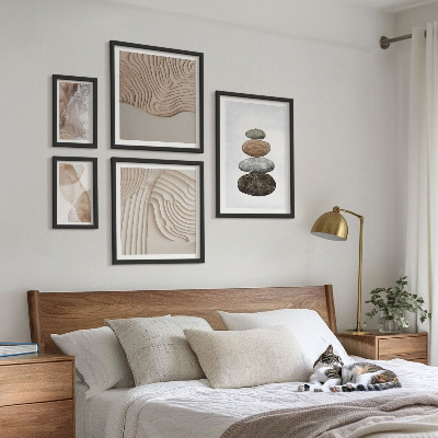 Ensemble de 5 tableaux Formes pastel abstraites