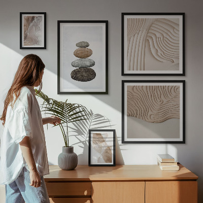 Ensemble de 5 tableaux Formes pastel abstraites