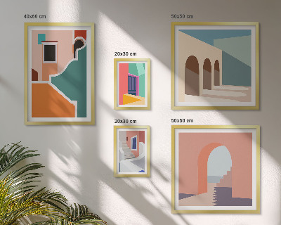 Tableau de décoration murale Illustrations colorées de bâtiments