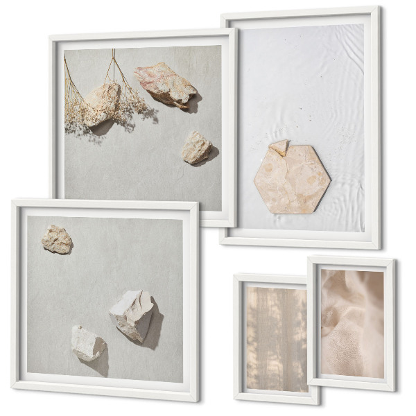 Ensemble de 5 tableaux Des textures naturelles bohèmes subtiles